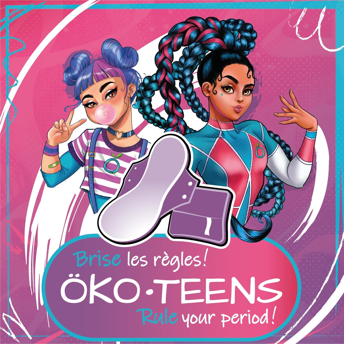 Öko-Teens - Yuri - Protège-dessous lavable + pochette