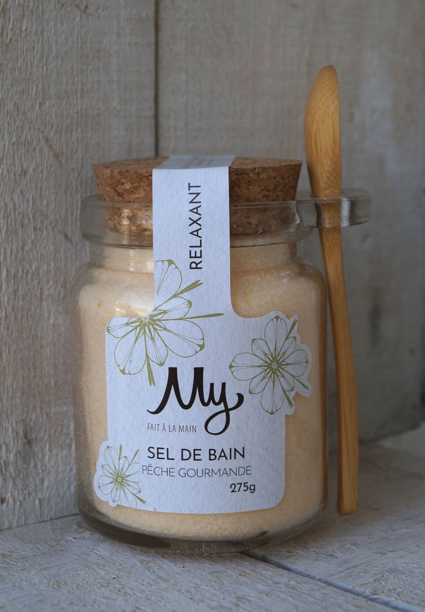 Sel de bain relaxant Pêche gourmande