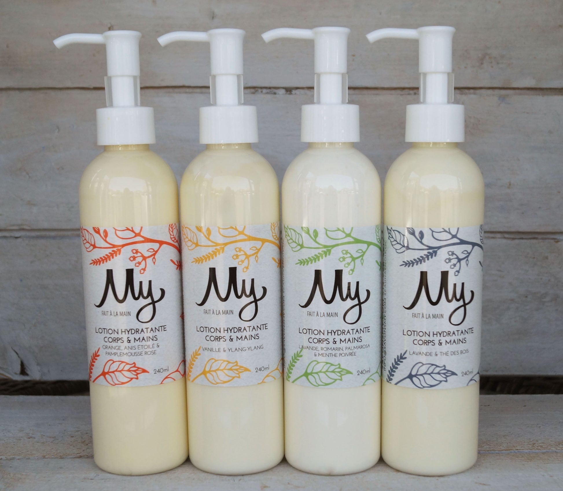 Lotions hydratantes corps et mains (huiles essentielles)