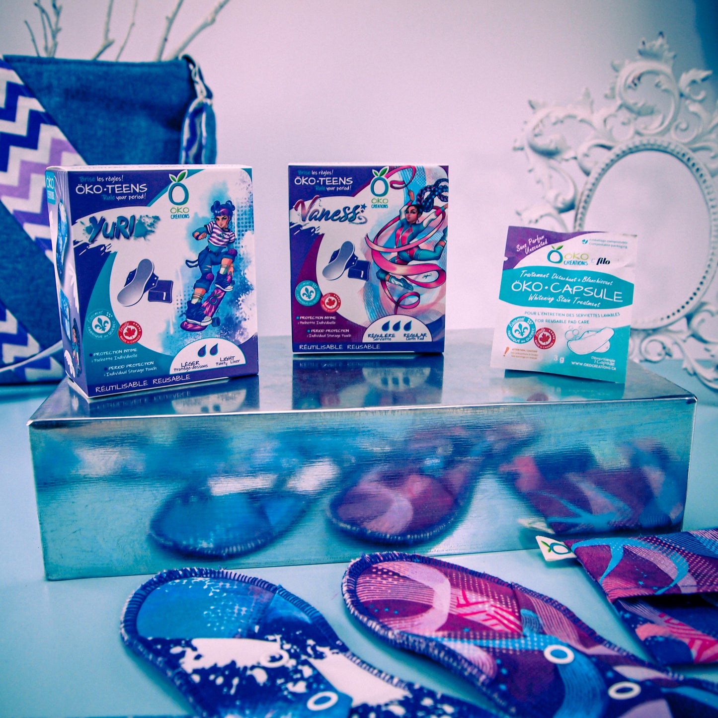 Öko-Teens - Yuri - Protège-dessous lavable + pochette