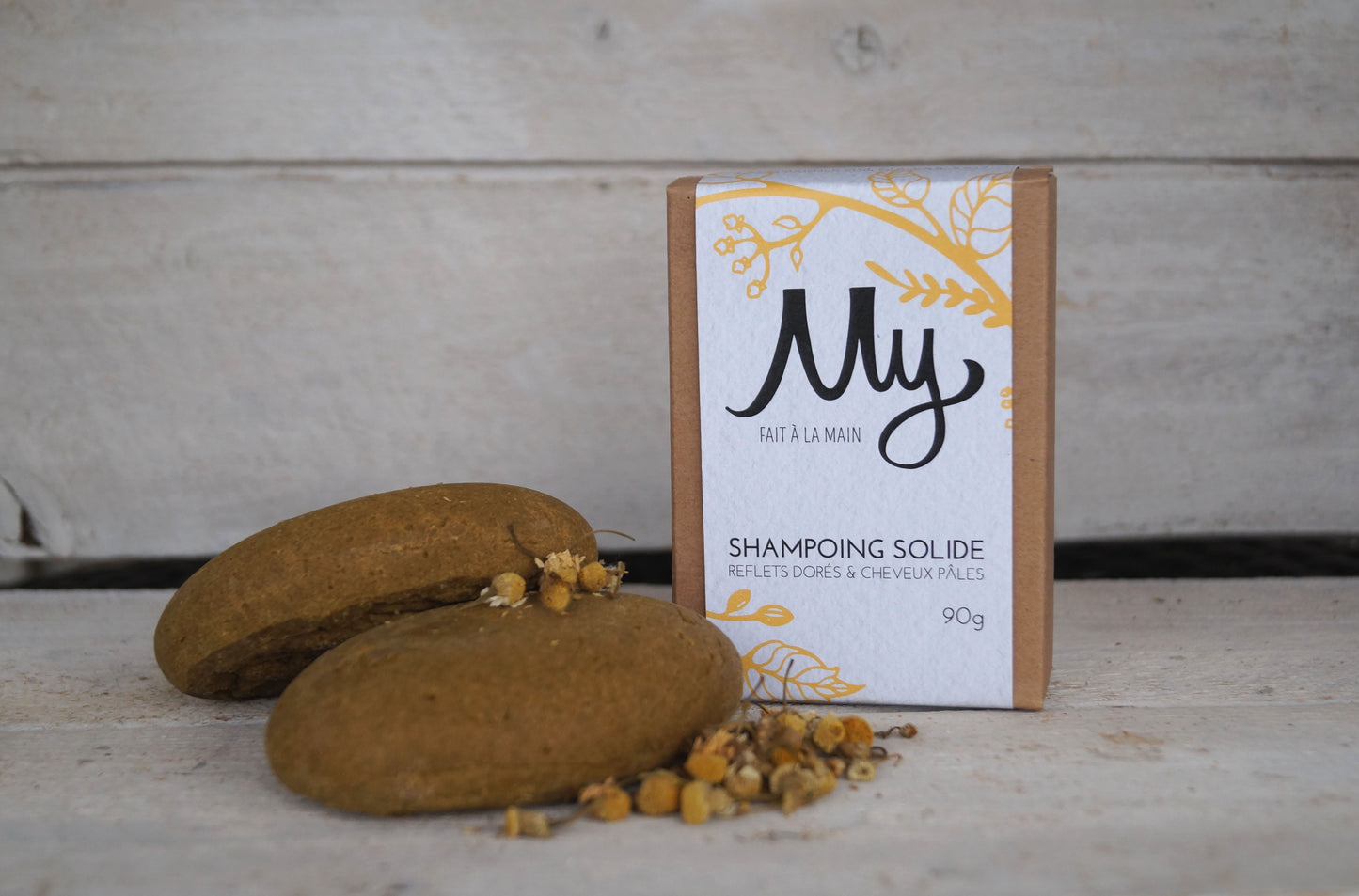 Shampoing solide Reflets dorés et cheveux pâles Agrumes et menthe